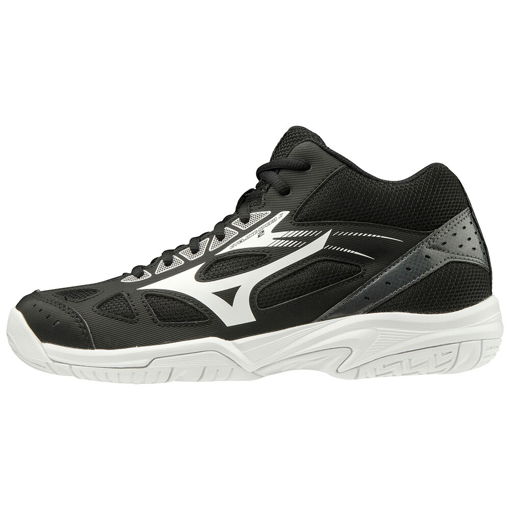 Zapatillas Voleibol Mizuno Cyclone Speed 2 Mid Hombre Negras/Blancas/Gris Oscuro Ofertas BAGY-51302